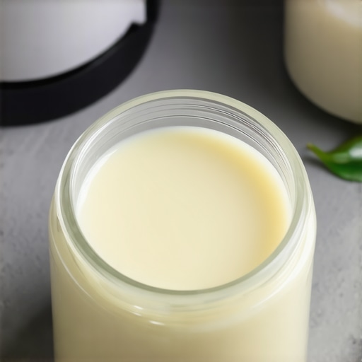 Close-up of grass-fed beef tallow in a jar for natural skincare