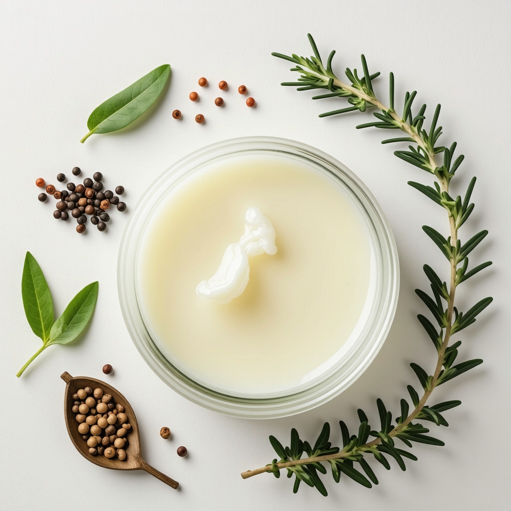 Jar of organic grass-fed tallow surrounded by natural ingredients for skincare