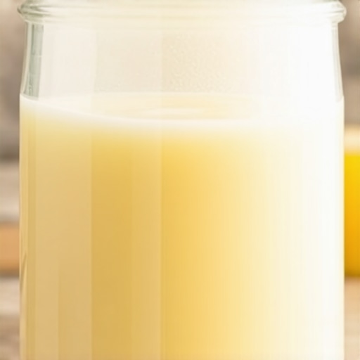 Jar of organic grass-fed beef tallow placed on natural wooden surface, emphasizing quality and purity