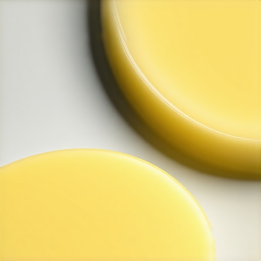 Close-up of a laboratory beaker with a nourishing skincare blend containing grass-fed tallow, peptides, and antioxidants.