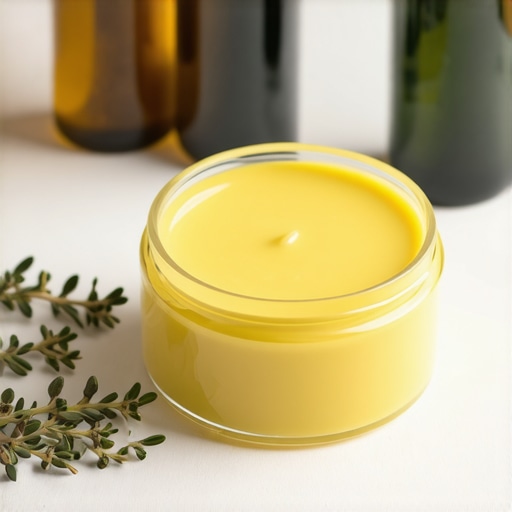 Natural organic tallow balm with herbs and essential oils for skincare