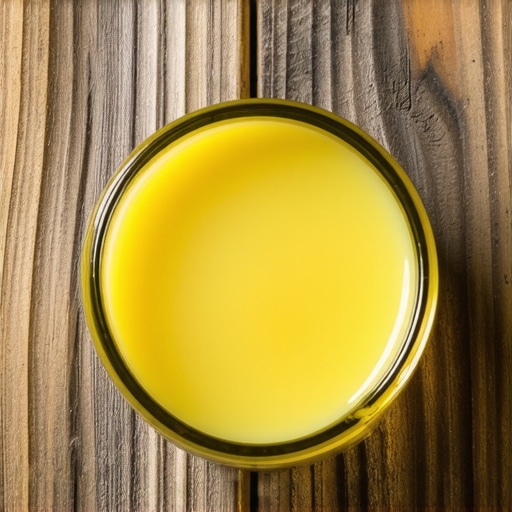 Close-up of a nourishing tallow balm infused with frankincense, showcasing rich texture and golden color.