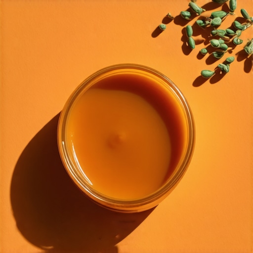 A close-up of a herbal-infused tallow balm jar showcasing its rich texture and natural ingredients