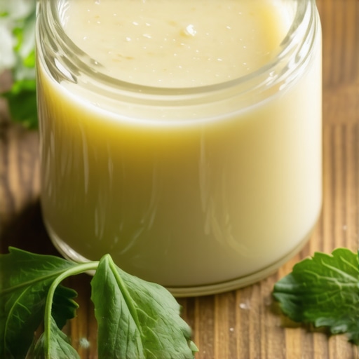 Jar of nutrient-rich beef tallow with herbs in natural light