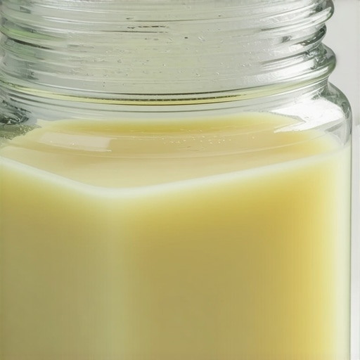 Close-up of grass-fed beef tallow in jar highlighting its rich texture