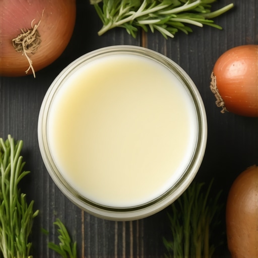 Close-up of a jar of organic grass-fed beef tallow with fresh herbs and farm setting background.