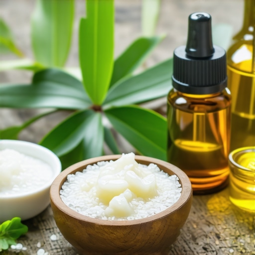 Close-up of organic tallow and essential oils for advanced skincare