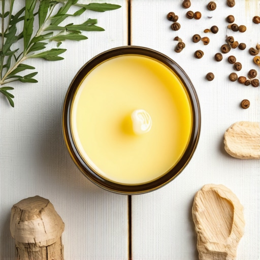 Handmade organic tallow skincare product with herbs and oils