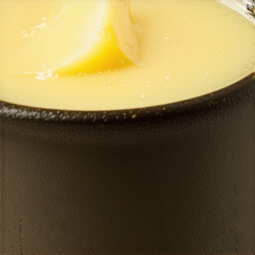 Close-up of grass-fed beef tallow in a jar highlighting its rich, golden texture