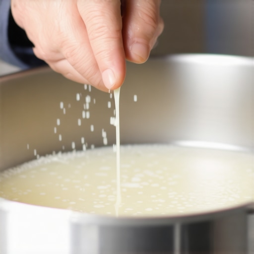 A double boiler with melted grass-fed tallow on a stove, illustrating proper preparation for skincare.
