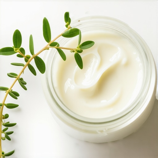 High-quality grass-fed beef tallow cream highlighting purity and natural ingredients Jar of organic beef tallow cream with herbs for skincare